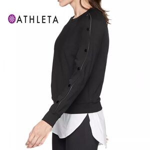 Athleta Snappy Sweater Reflective Detailing, Full Arm Snaps